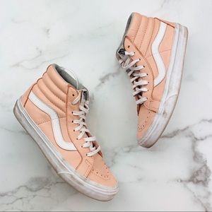light pink leather vans
